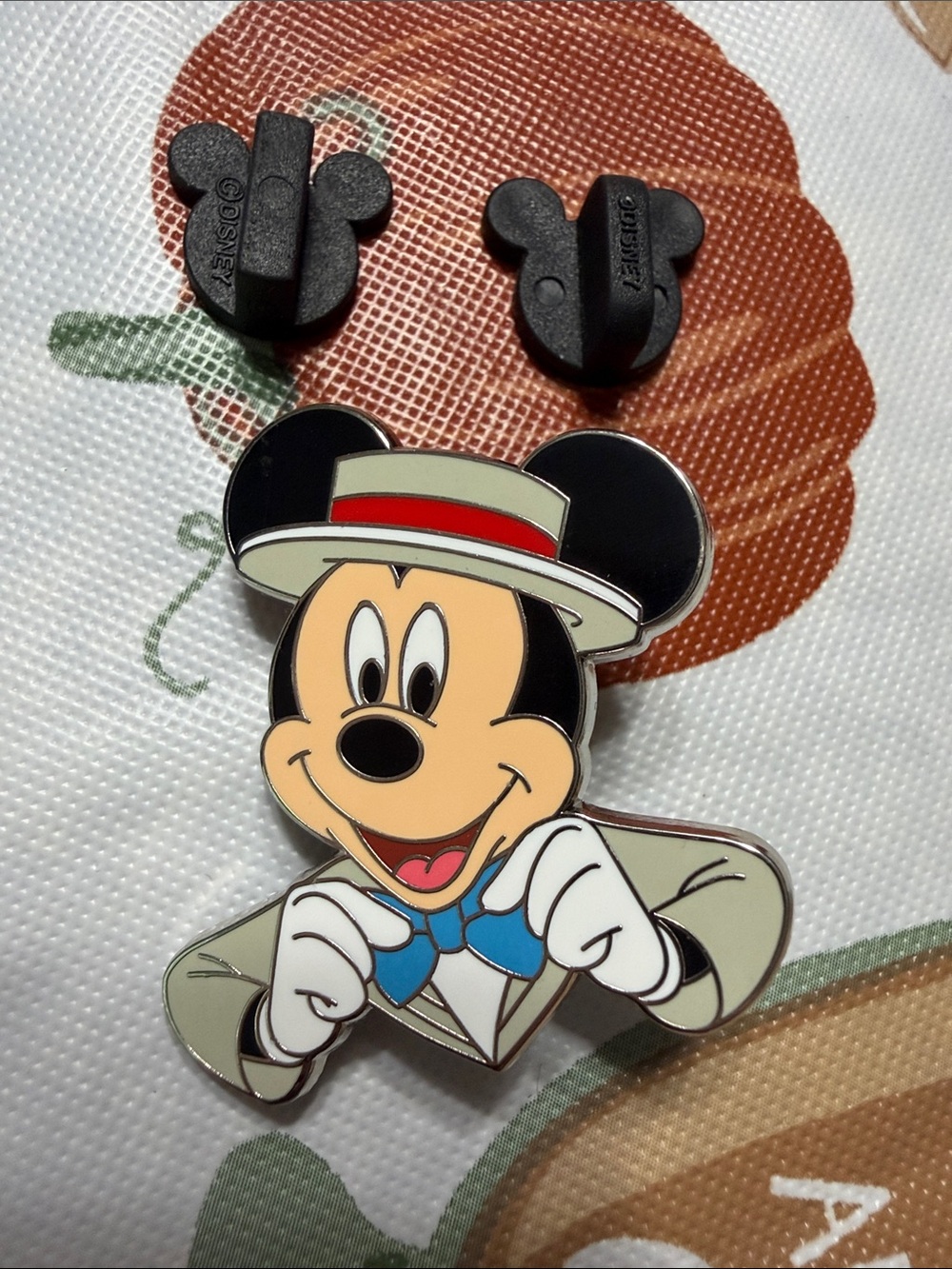 Disney dapper Mickey Mouse Enamel Pin - Black, Tan, Blue, Red
